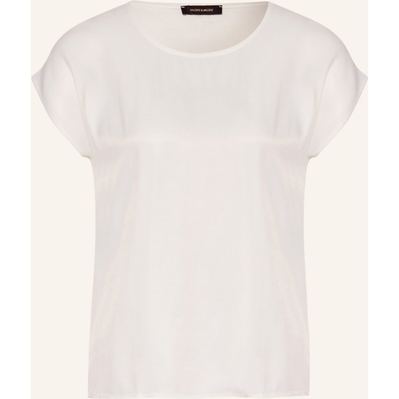 More & More T-Shirt Im Materialmix weiss