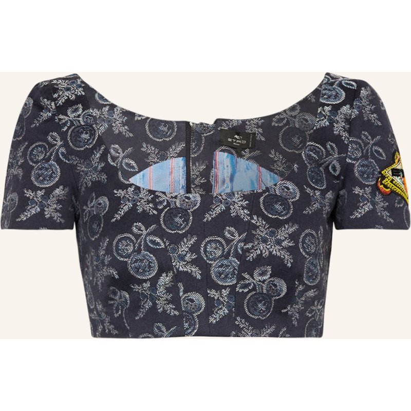 Etro Cropped-Shirt Mit Pailletten blau