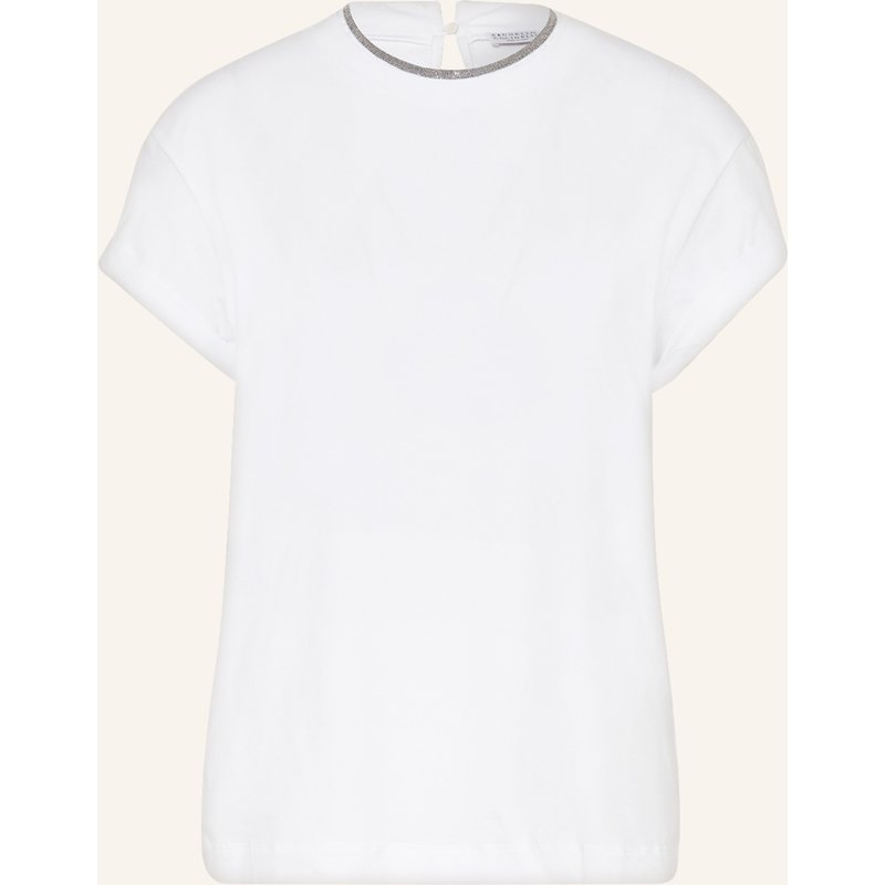 Brunello Cucinelli T-Shirt Mit Schmuckperlen weiss