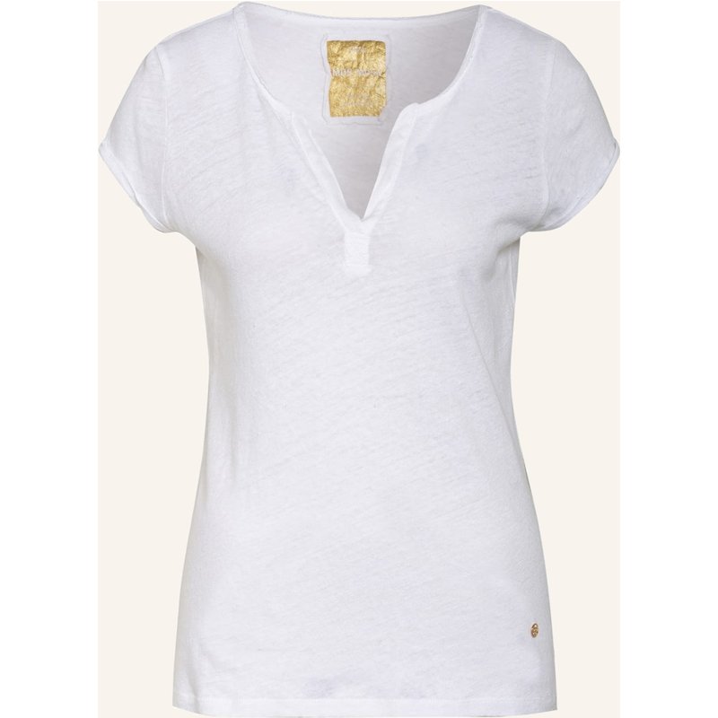 Mos Mosh T-Shirt Troy Mit Leinen weiss