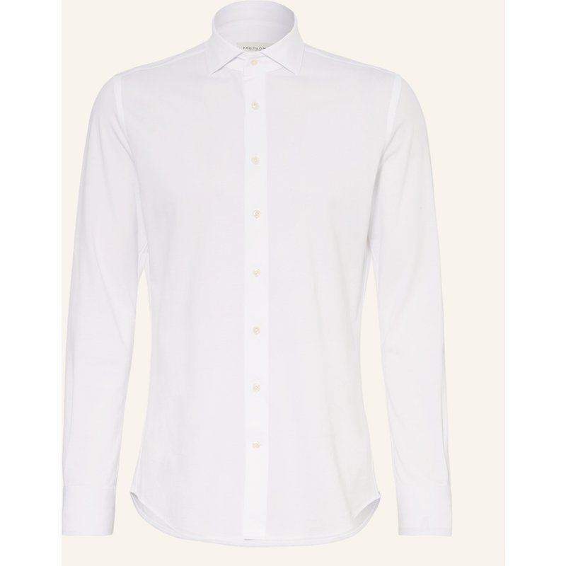 Profuomo Piqué-Hemd Slim Fit weiss
