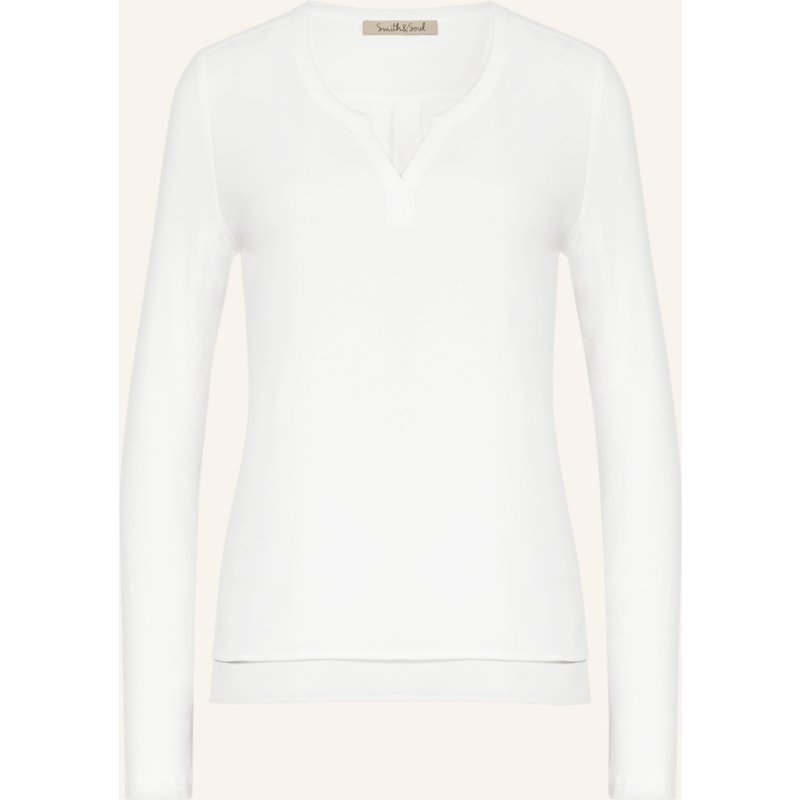 Smith & Soul Blusenshirt Im Materialmix weiss