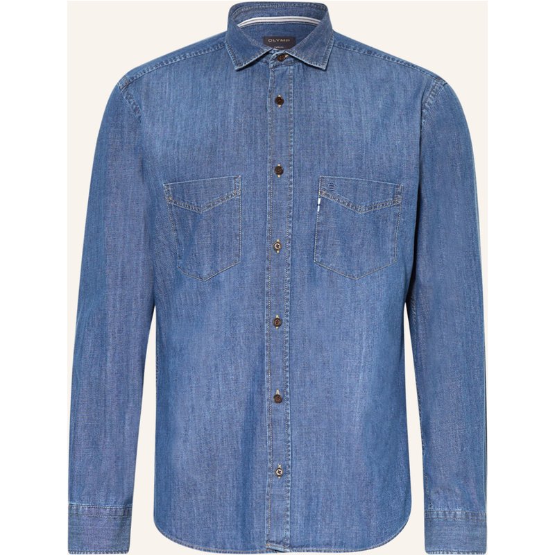 Olymp Jeanshemd Casual Fit blau