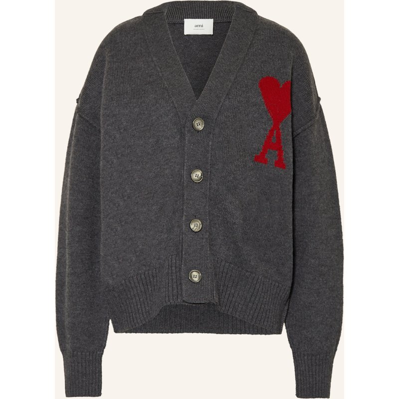 Ami Paris Oversized-Strickjacke grau