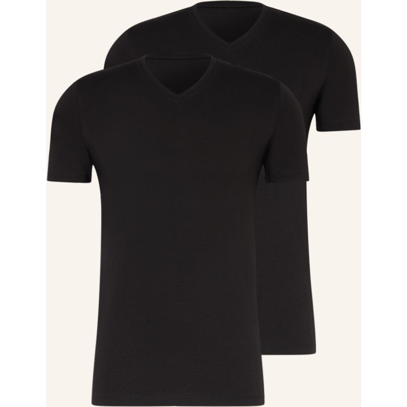 Falke 2er-Pack V-Shirts Daily Comfort schwarz