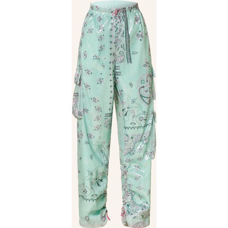 Khrisjoy Cargohose Mit Pailletten gruen