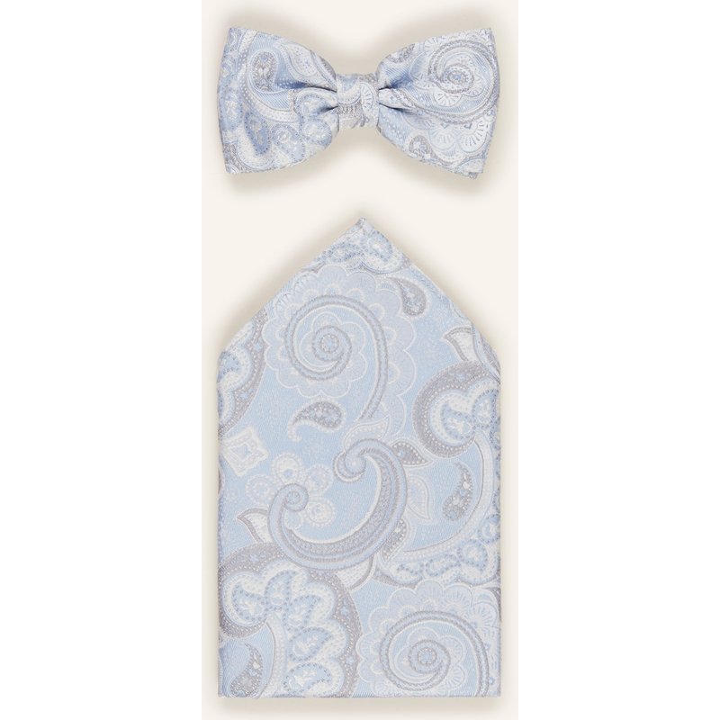 Prince Bowtie Set: Fliege Und Einstecktuch blau