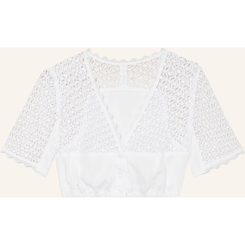 Waldorff Dirndlbluse Mit Spitze weiss