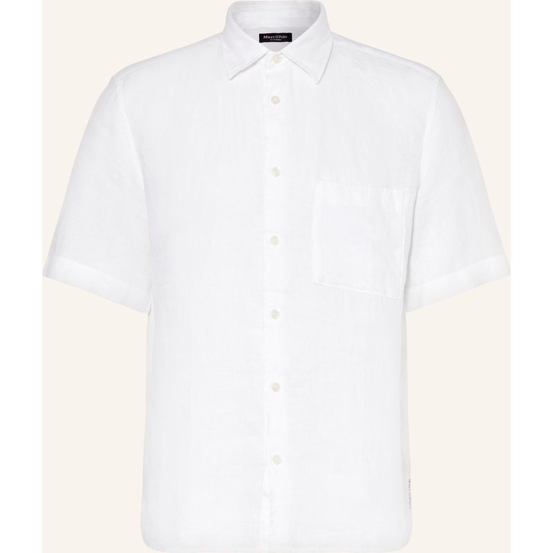 Marc O'polo Kurzarm-Hemd Regular Fit Aus Leinen weiss
