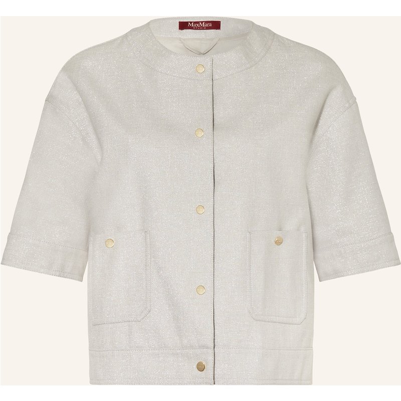 Max Mara Studio Kastenjacke Agile Mit Leinen Und Glitzergarn silber