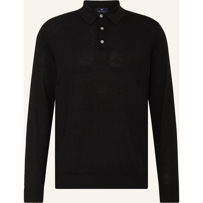 Strokesman's Strick-Poloshirt schwarz