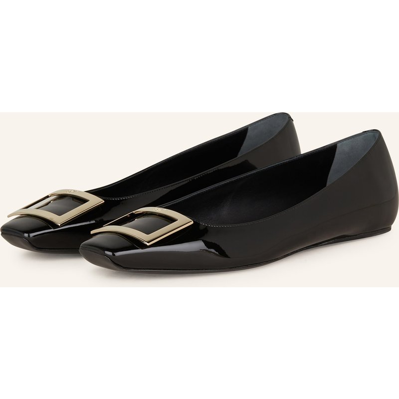 Roger Vivier Lackballerinas Trompette schwarz