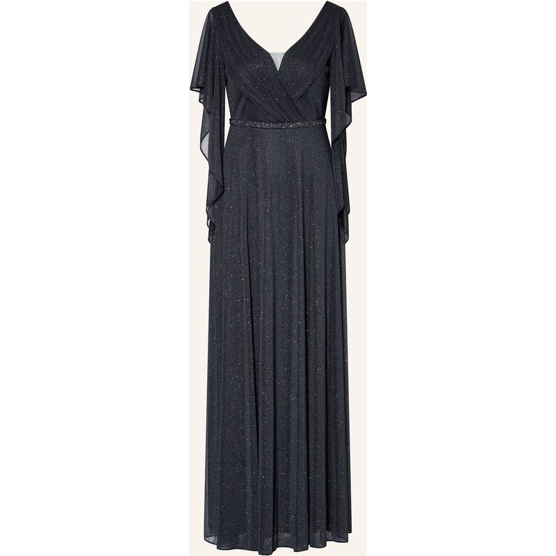 Vera Mont Abendkleid Mit Volants Und Schmucksteinen blau