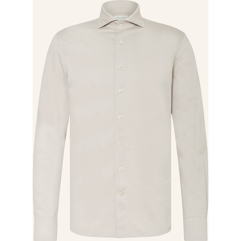 Profuomo Hemd Japanese Knitted Slim Fit beige