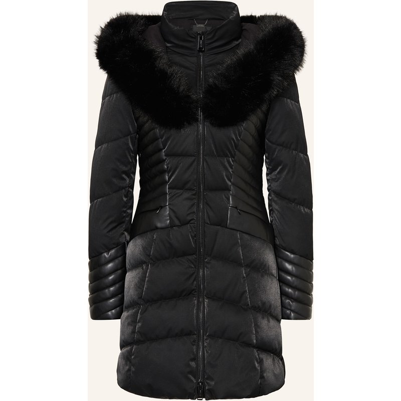 Guess Steppjacke New Oxana Im Materialmix Mit Abnehmbarem Kunstfell schwarz