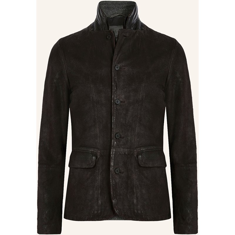 Allsaints Lederjacke Survey grau
