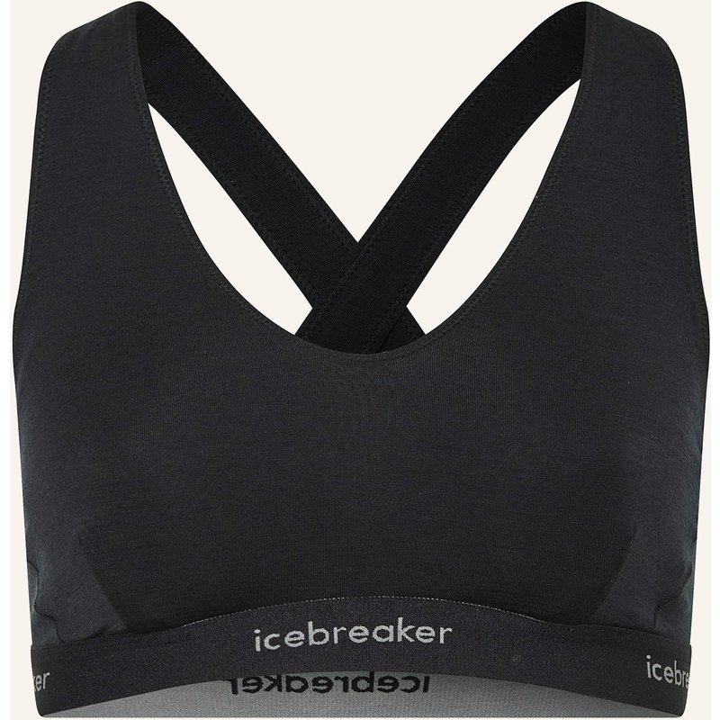 Icebreaker Sport-Bhs 125 Cool-Lite Sprite Racerbac Mit Merinowolle schwarz