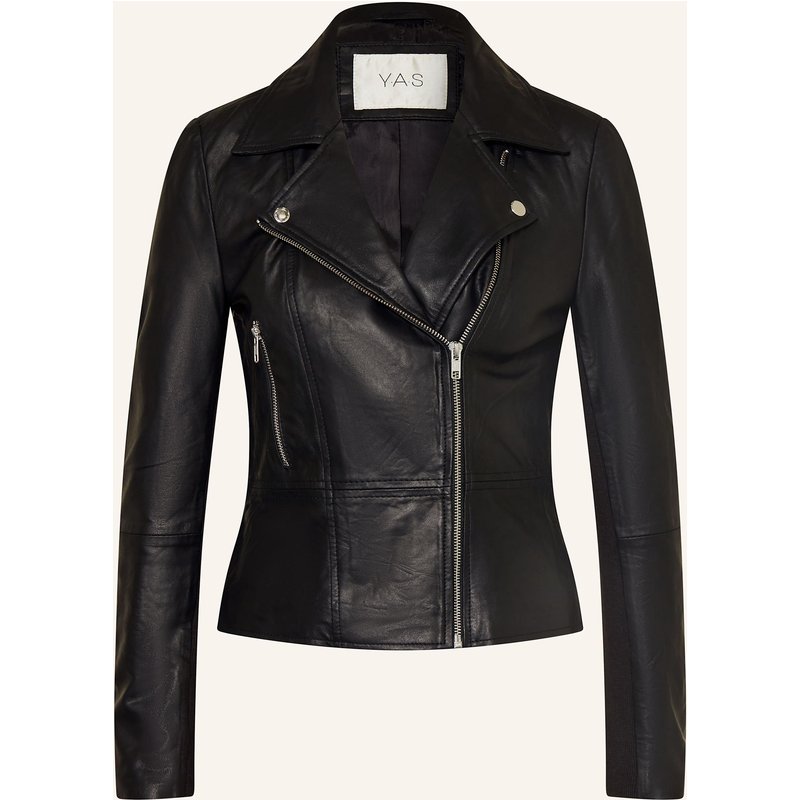 Y.A.S. Lederjacke Im Materialmix schwarz