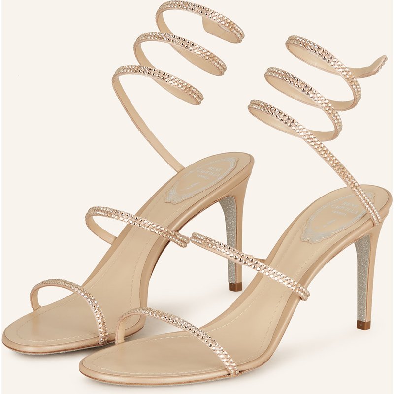 Rene Caovilla Sandaletten Mit Schmucksteinen beige