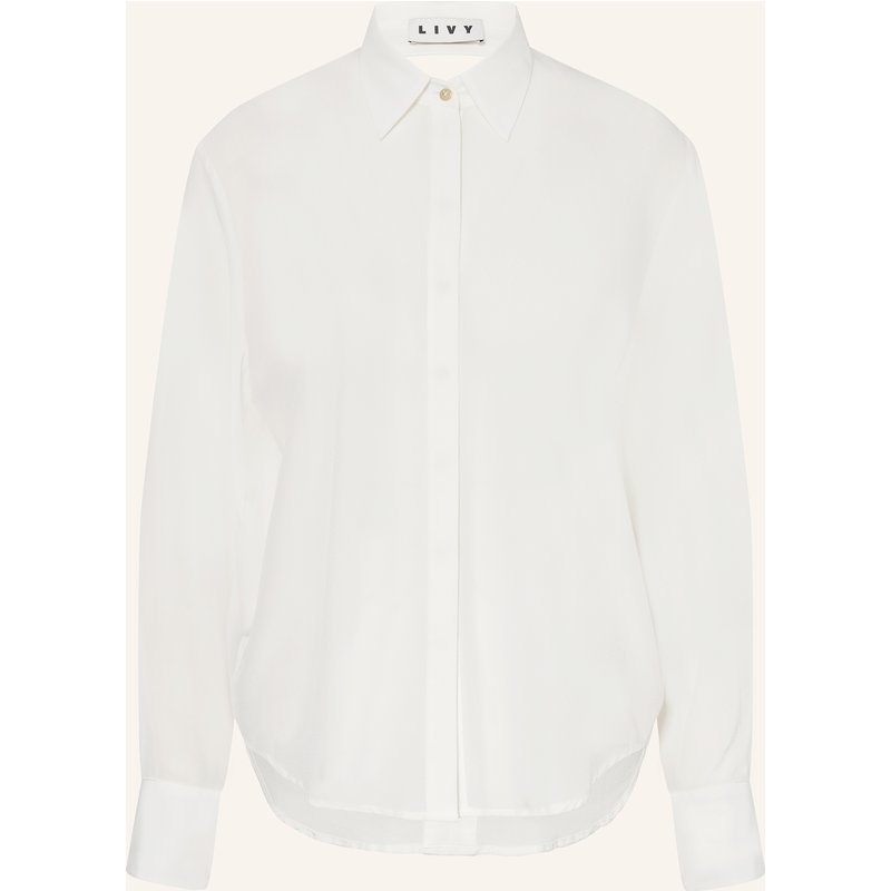 Livy Lounge-Shirt Romy Aus Seide Mit Cut-Out weiss