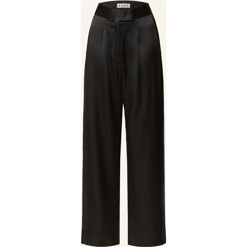 Livy Lounge-Hose Collins Aus Seide schwarz