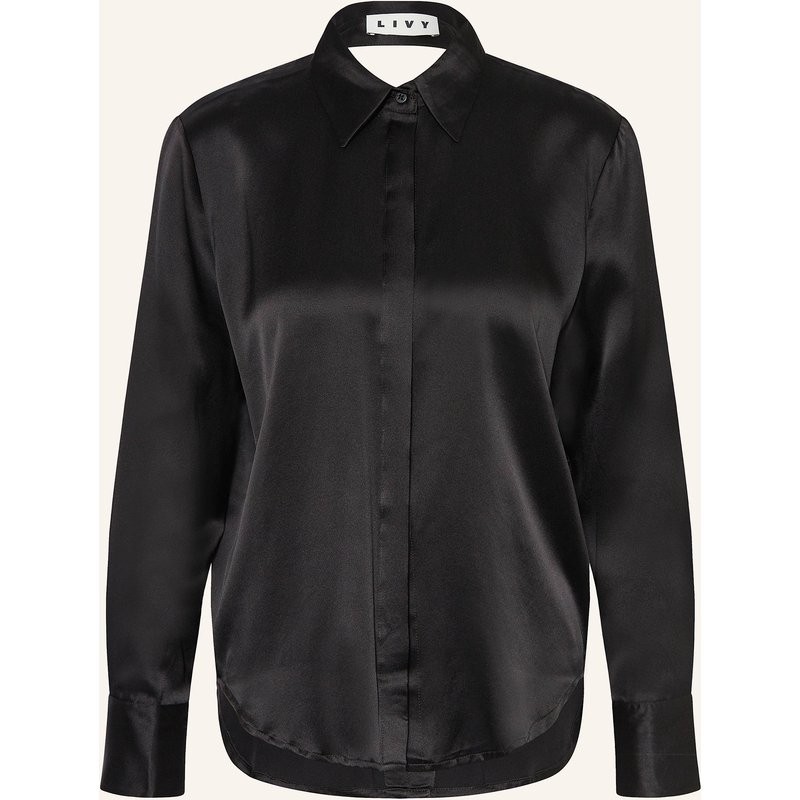 Livy Hemdbluse Romeo Aus Seide Mit Cut-Out schwarz