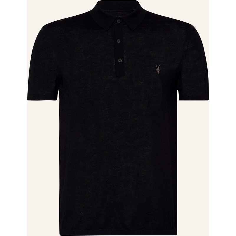 Allsaints Strick-Poloshirt Mode Merino Aus Merinowolle schwarz