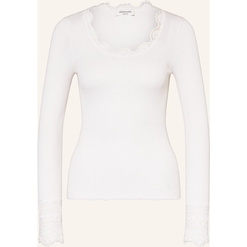 Rosemunde Longsleeve Benita Aus Seide Mit Spitze weiss