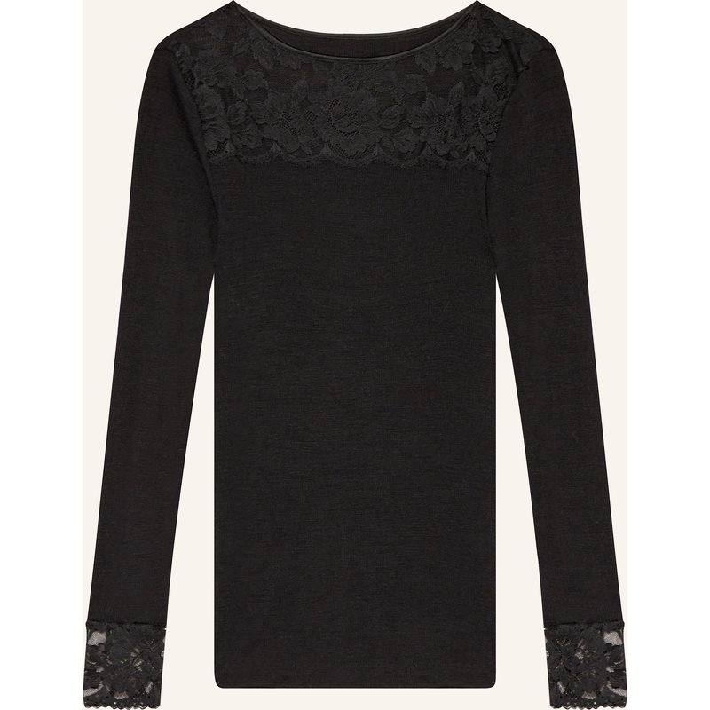 Mey Longsleeve Serie Wool Love Aus Merinowolle Mit Seide schwarz