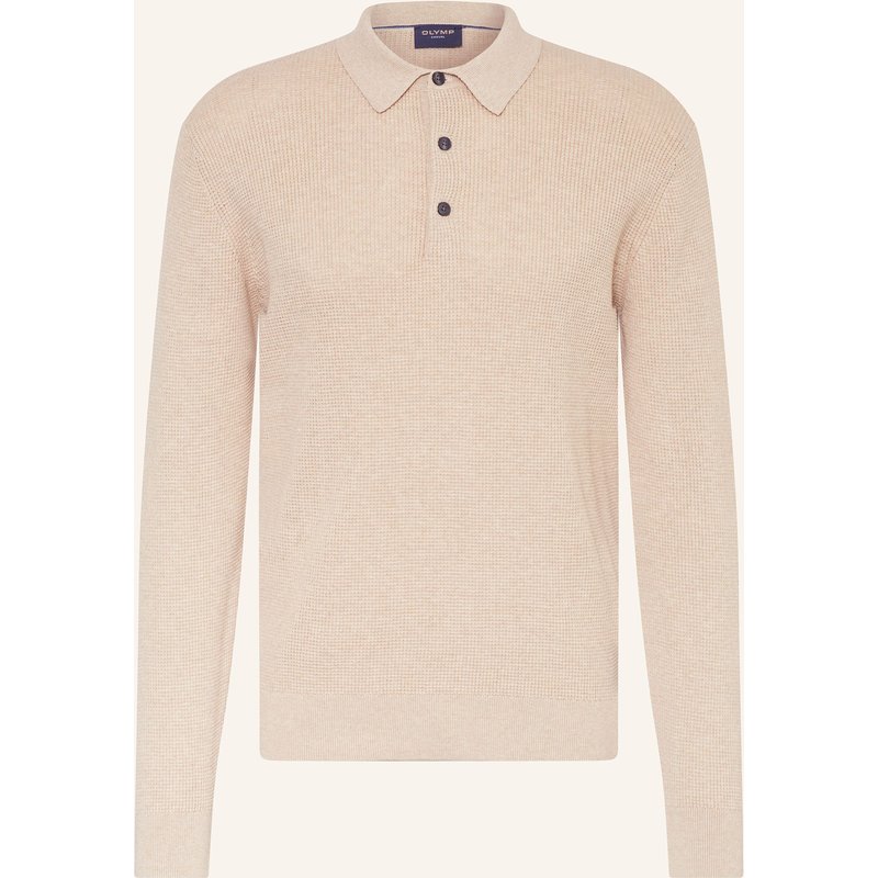 Olymp Strick-Poloshirt beige