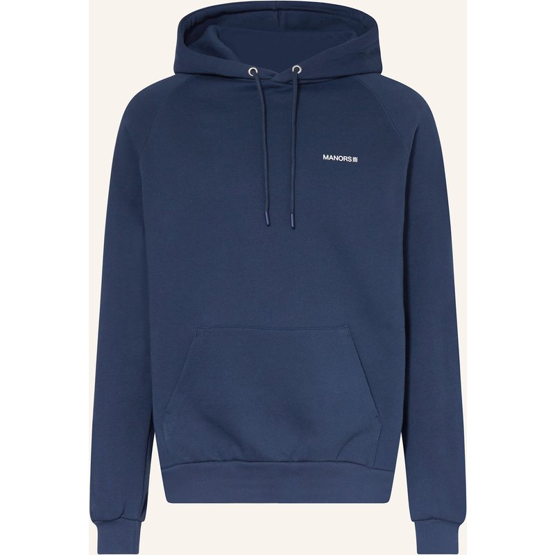 Manors Hoodie Organic Logo blau
