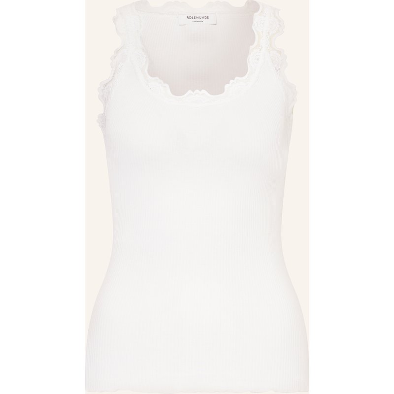 Rosemunde Seidentop Babette Mit Spitze weiss