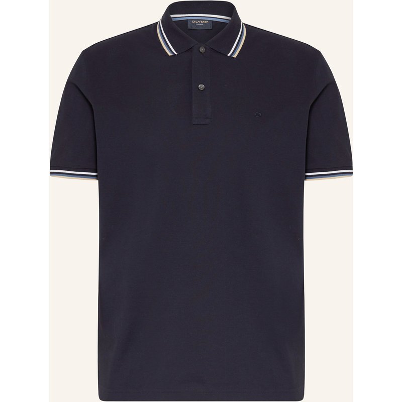 Olymp Piqué-Poloshirt Casual Fit blau