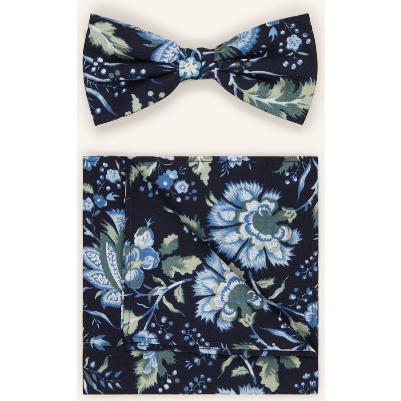 Prince Bowtie Set: Fliege Und Einstecktuch blau