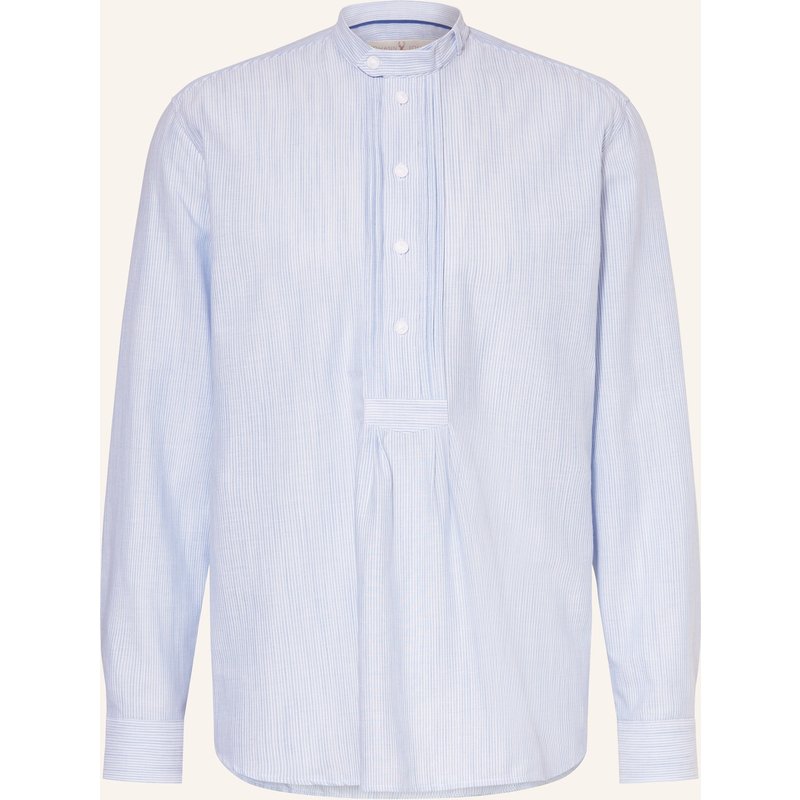 Johann & Johanna Trachtenhemd Comfort Fit Mit Stehkragen blau