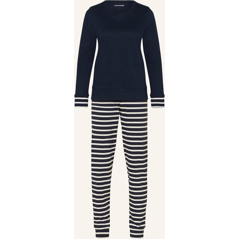 Schiesser Schlafanzug Casual Essentials blau