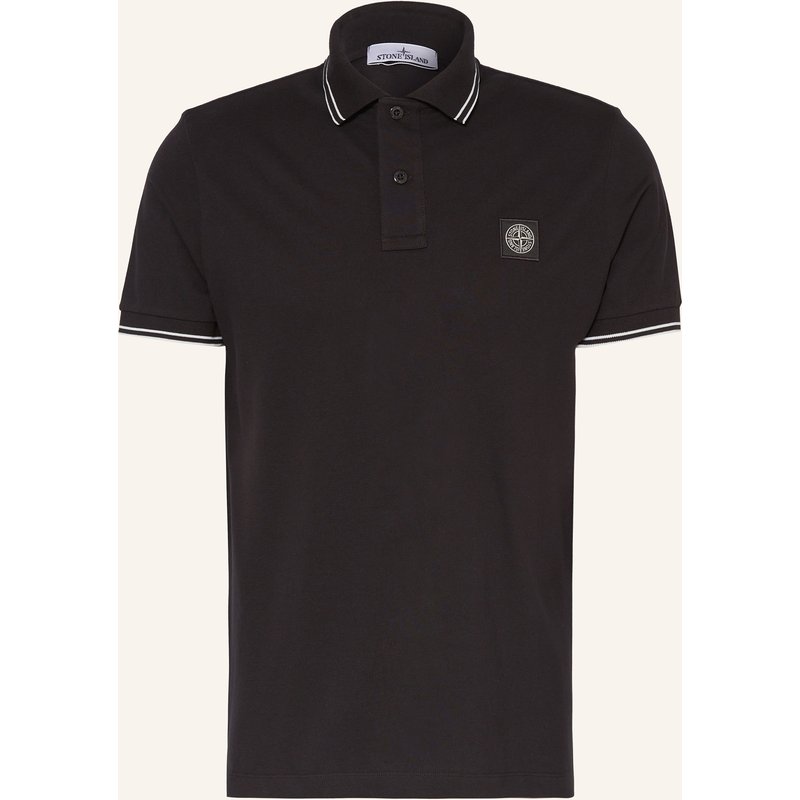 Stone Island Piqué-Poloshirt schwarz