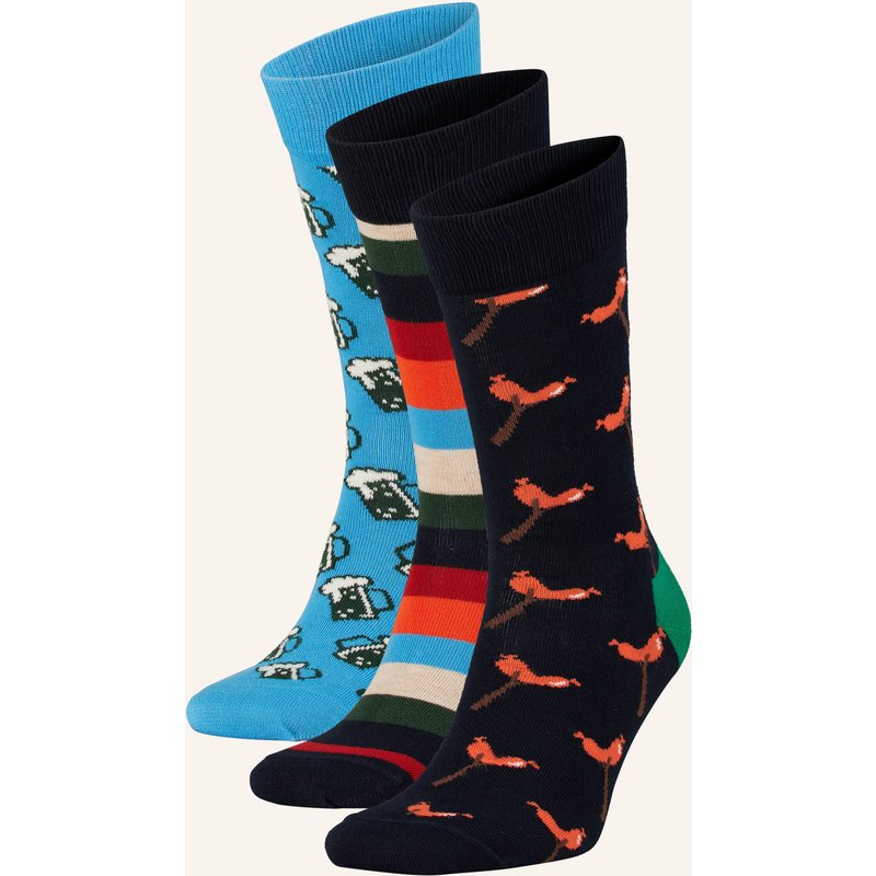 Happy Socks 3er-Pack Socken Wurst And Beer Mit Geschenkbox blau