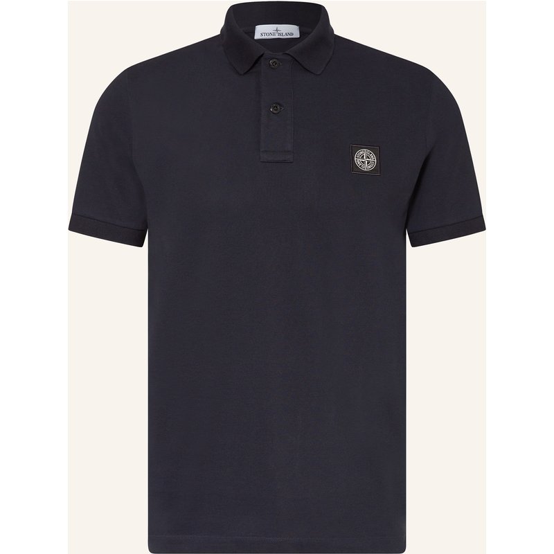 Stone Island Piqué-Poloshirt Slim Fit blau