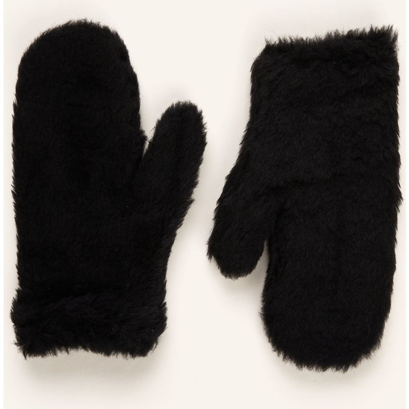 Max Mara Teddyfell-Fäustlinge Ombrato Mit Alpaka schwarz
