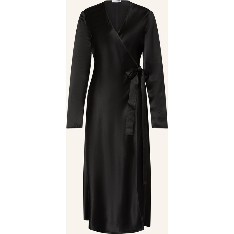 Mrs & Hugs Wickelkleid Aus Satin schwarz