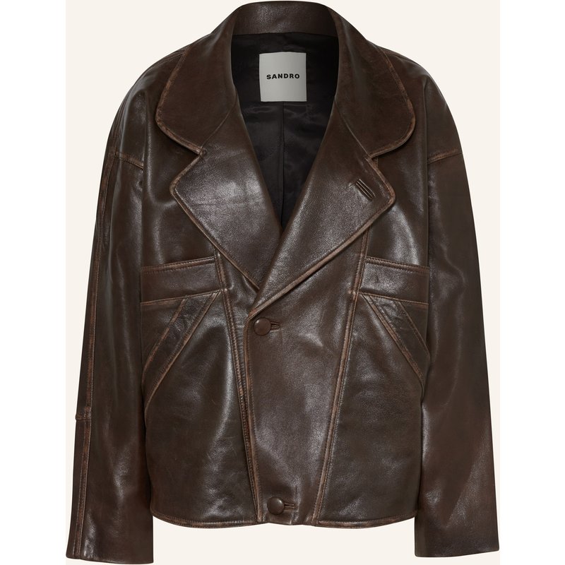 Sandro Lederblazer braun