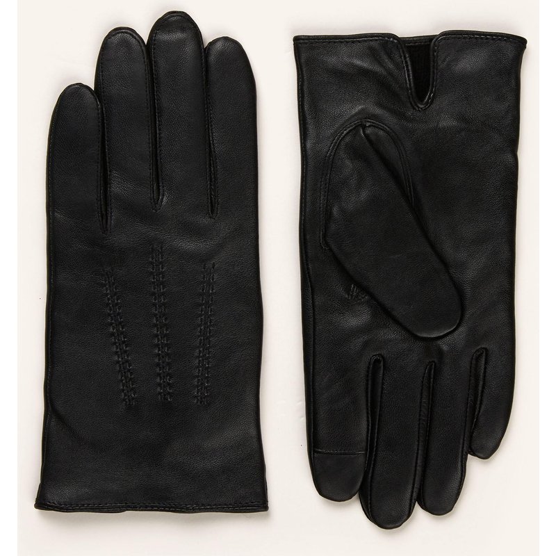 Boss Lederhandschuhe Hainz schwarz