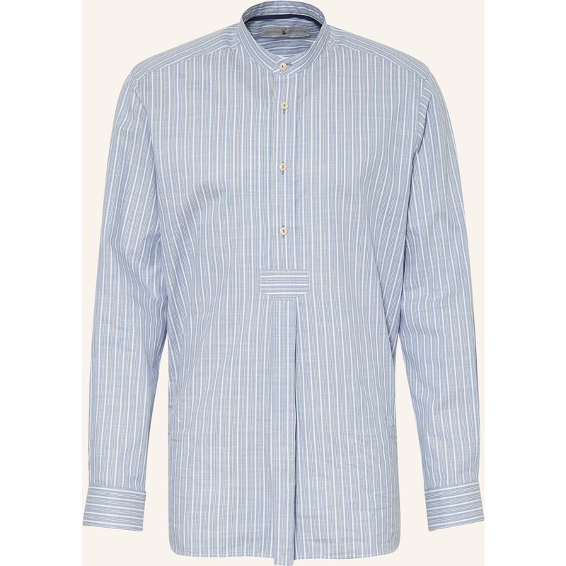 Johann & Johanna Trachtenhemd Comfort Fit Mit Stehkragen blau