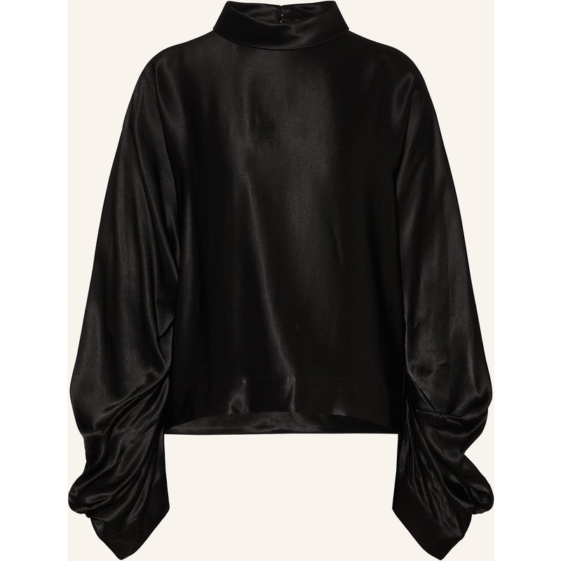 Grace Blusenshirt Aus Satin schwarz