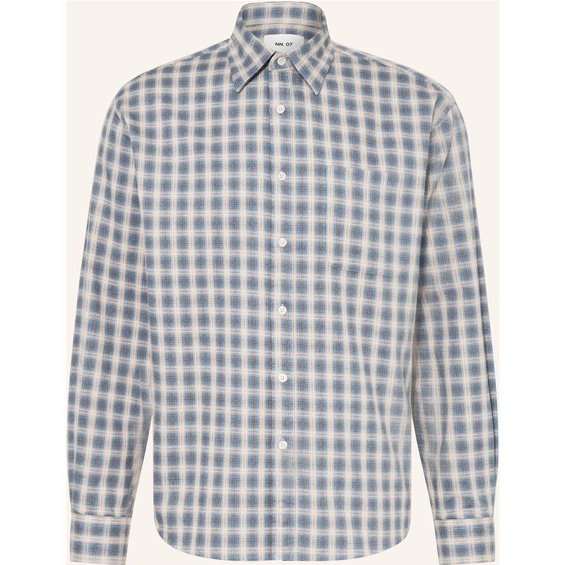 Nn.07 Flanellhemd Deon Comfort Fit blau