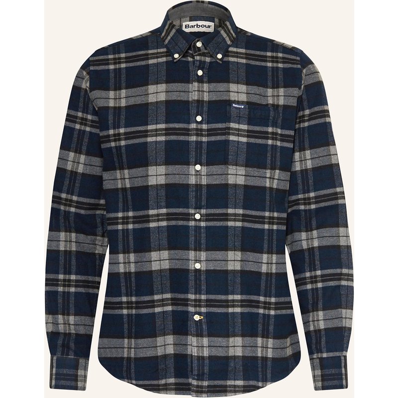 Barbour Flanellhemd Betsom Tailored Fit grau