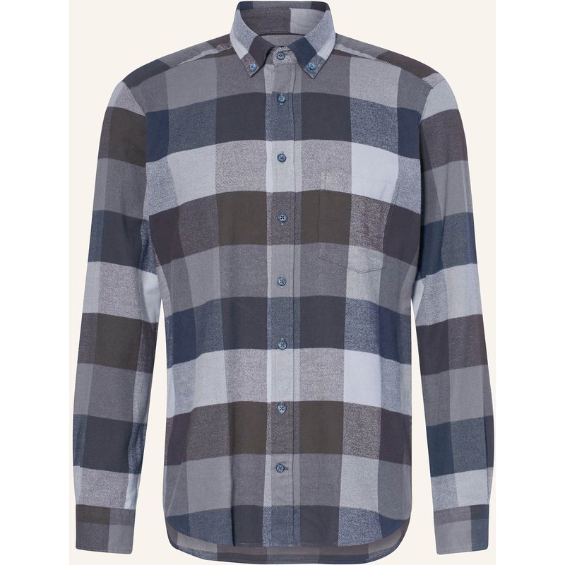 Strokesman's Flanellhemd Regular Fit grau