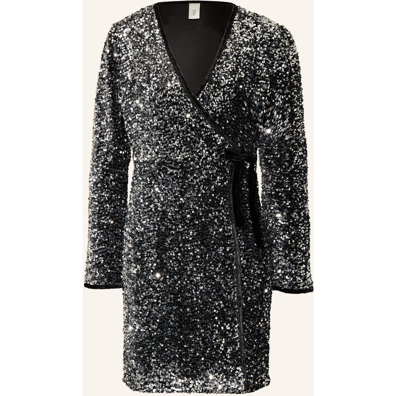 Y.A.S. Wickelkleid Mit Pailletten silber