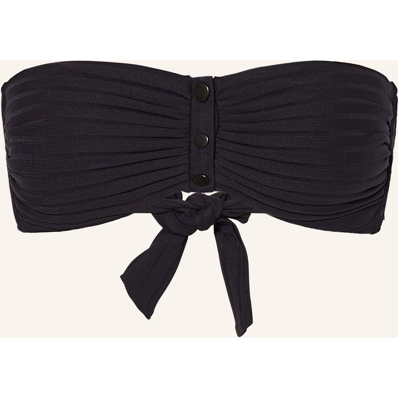 Watercult Bandeau-Bikini-Top Henley Rib schwarz